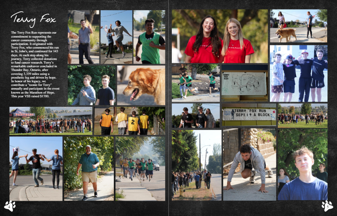 Terry Fox 2026 yearbook page